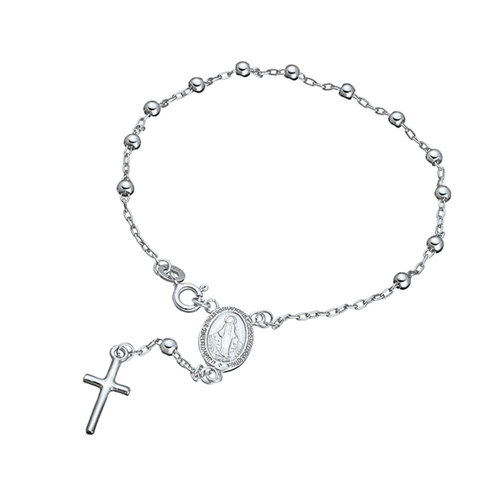 Rosary Bracelet Sterling Silver - Silver