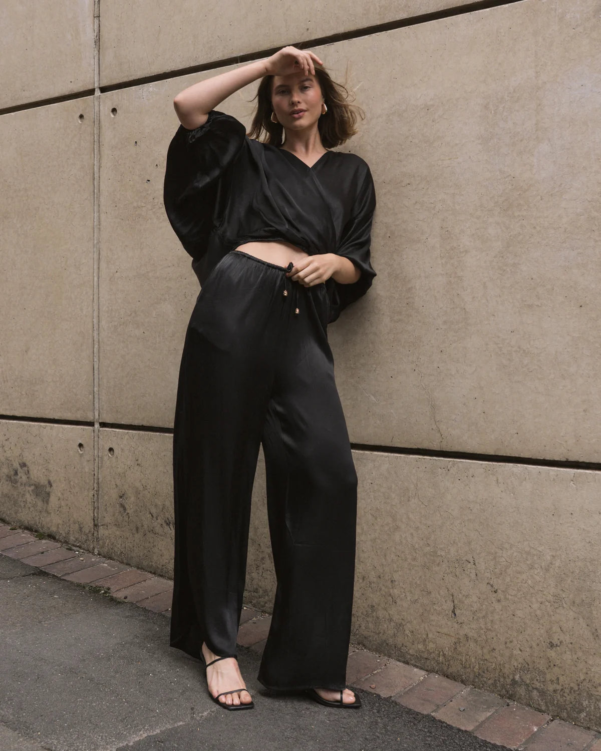 Stevie Liquid-Silk Finish Pant Black